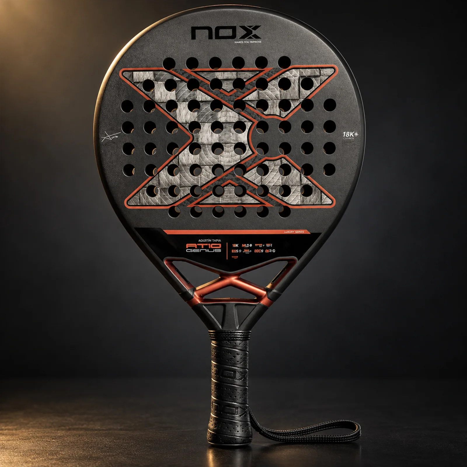 Raquete de Padel NOX AT10 Genius 18K Alum by Agustín Tapia PAT10GENIUS1825
