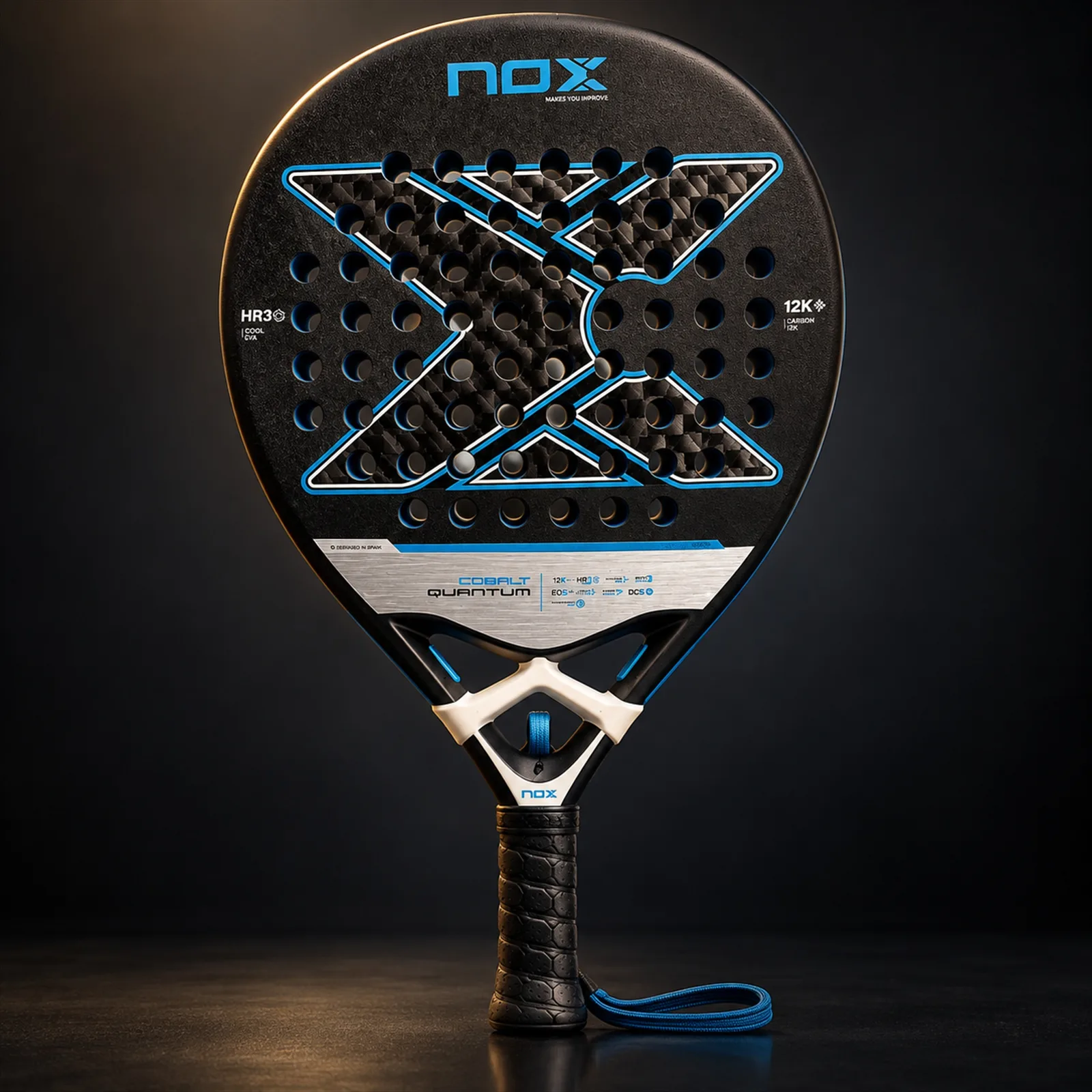 Raquete de Padel NOX Quantum Cobalt 12K PLUXQCOB25