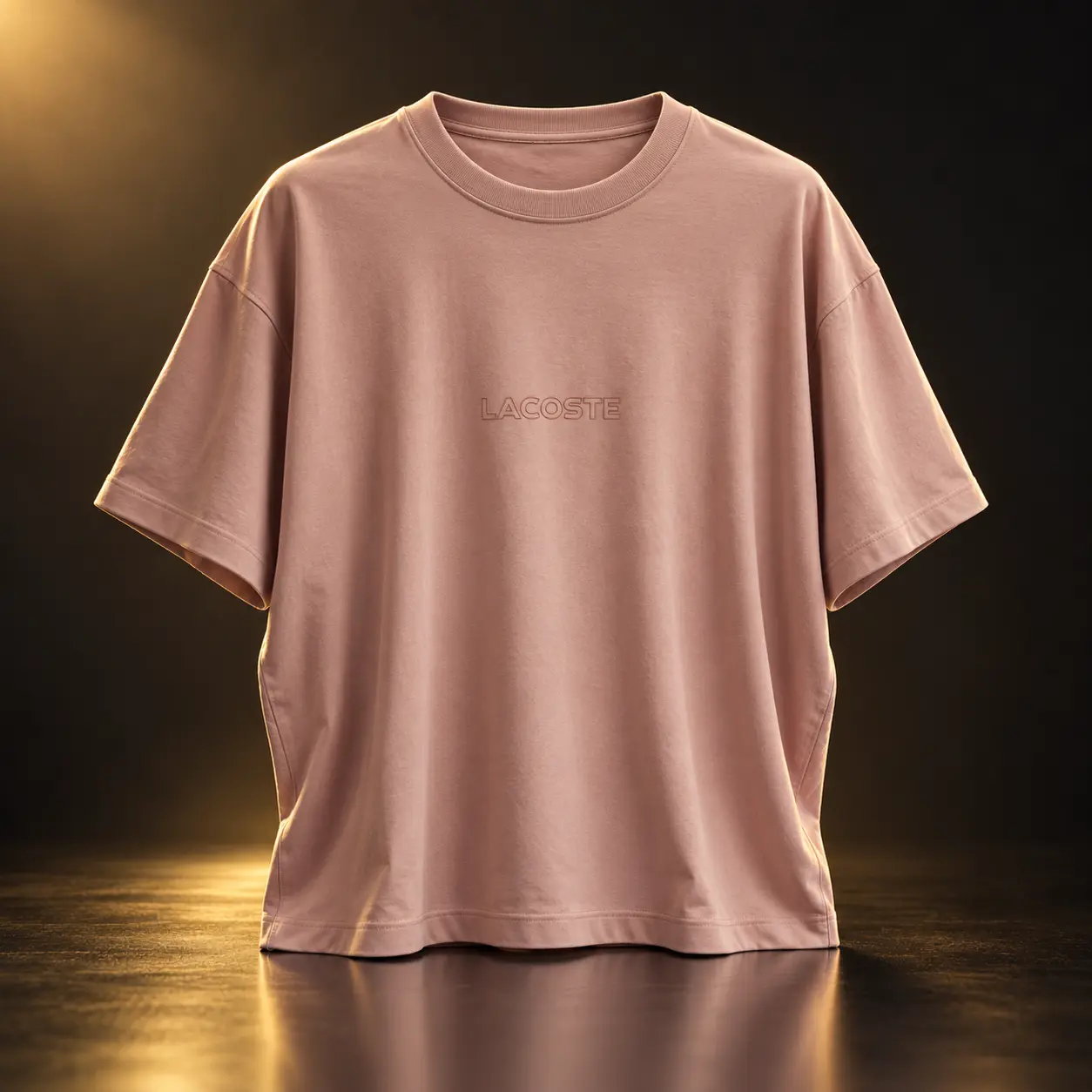 Camiseta Lacoste rosa com logo discreto