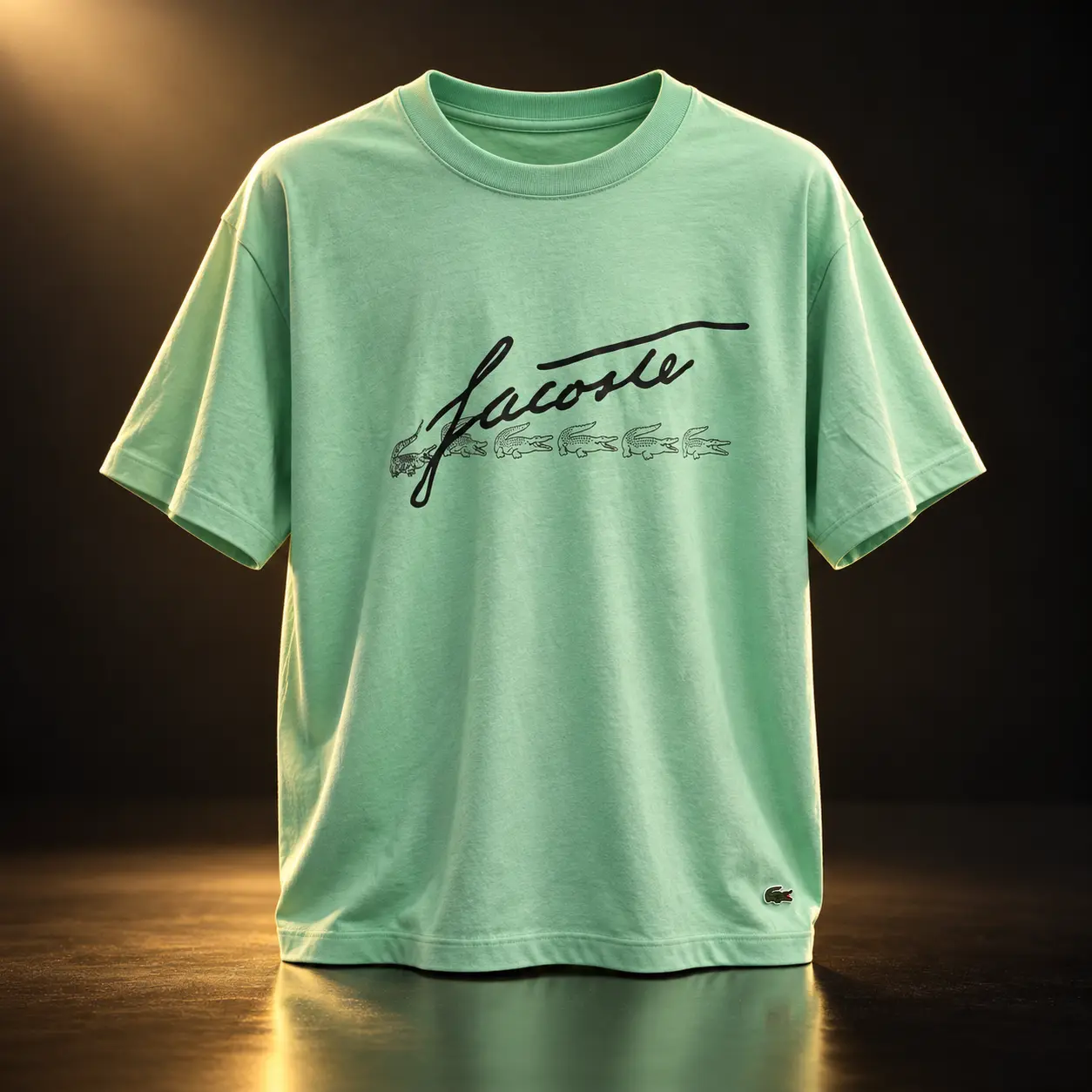 Camiseta Lacoste verde com assinatura