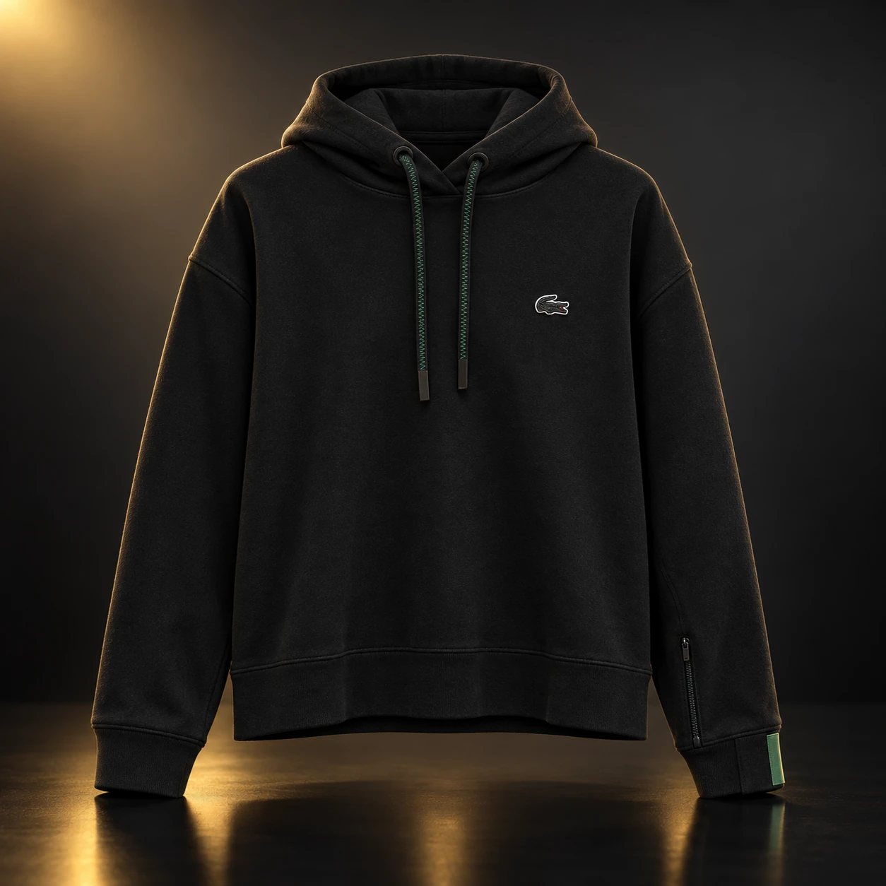 Moletom Lacoste preto com capuz
