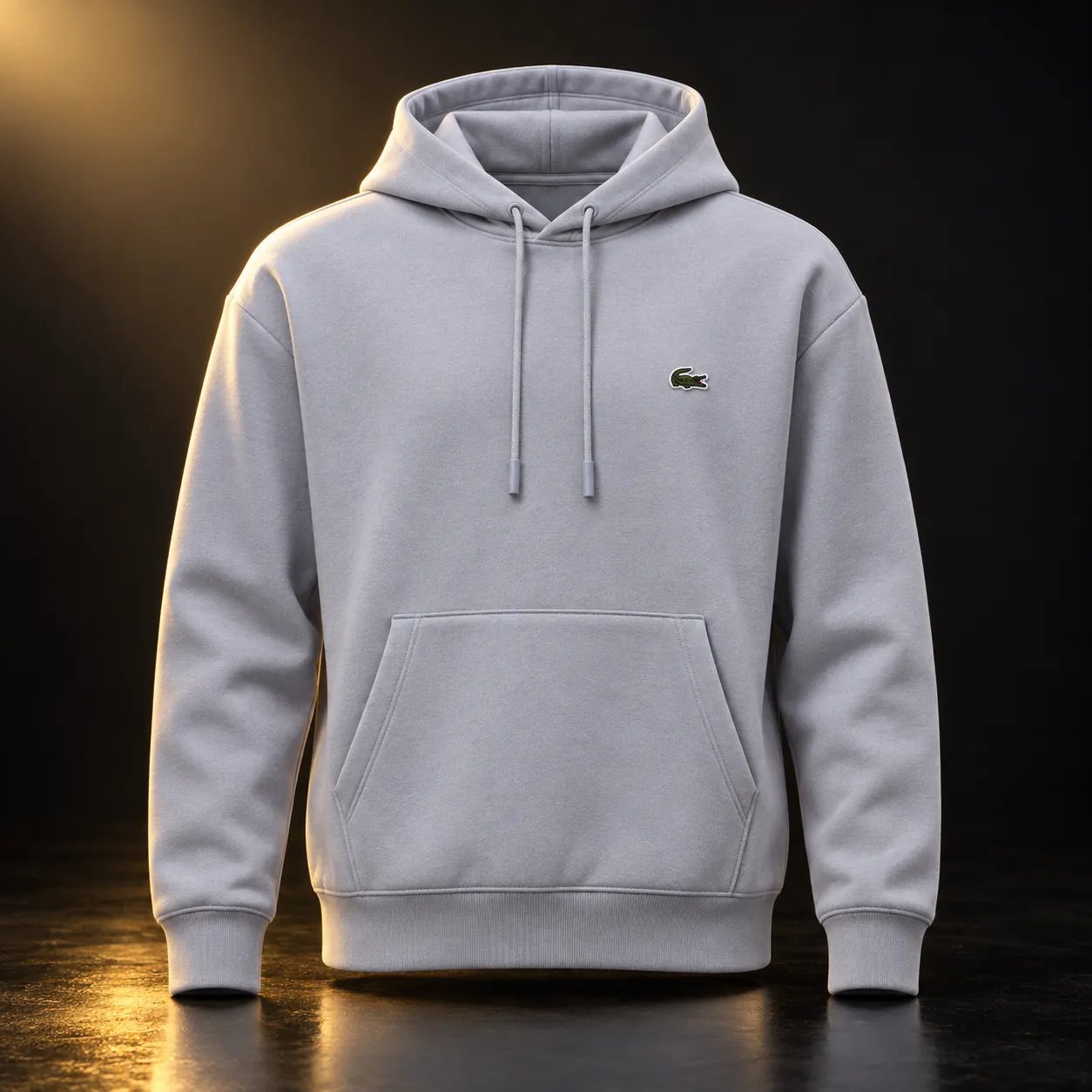 Moletom Lacoste com capuz cinza-claro