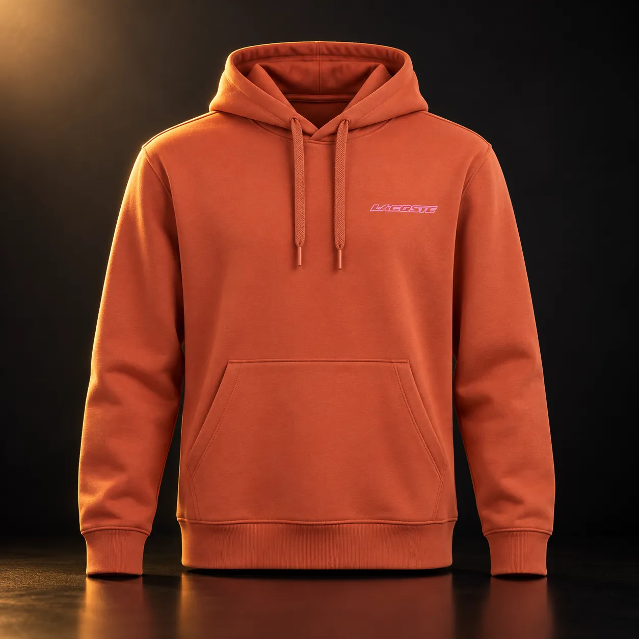 Moletom Lacoste com capuz laranja
