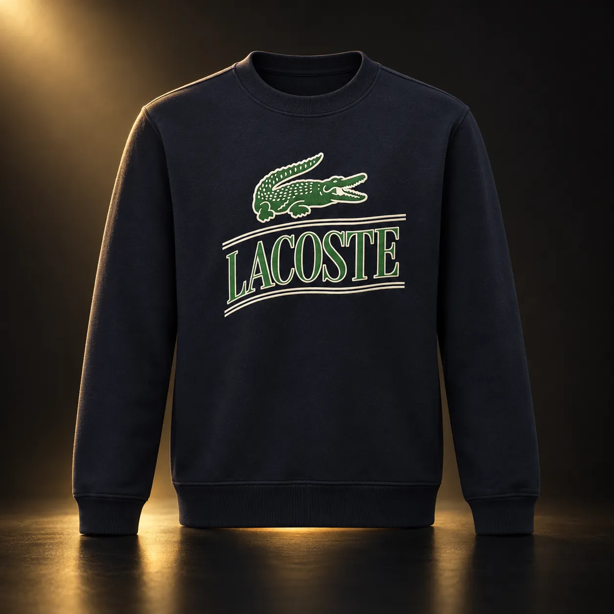 Moletom Lacoste azul-marinho com crocodilo grande