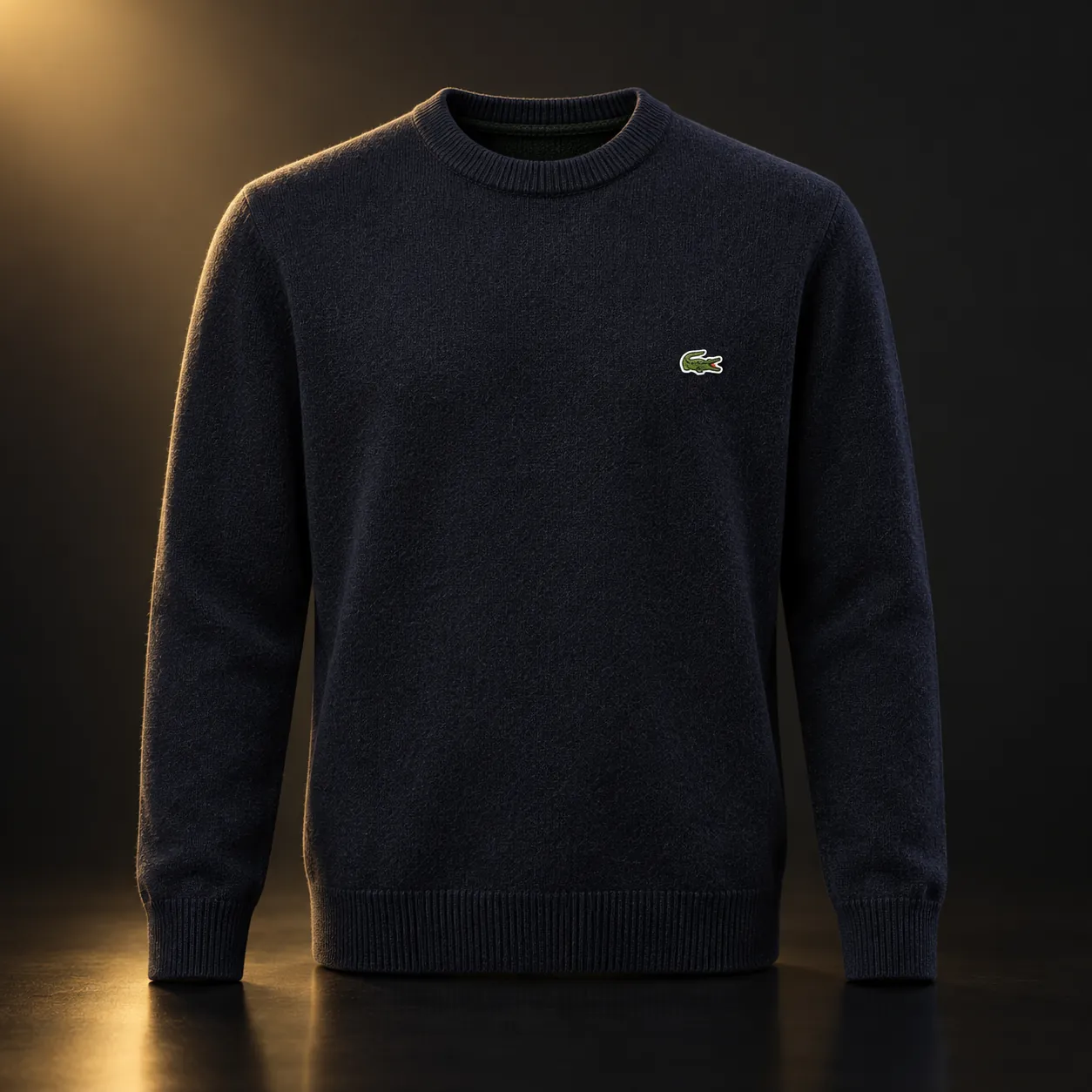 Suéter Lacoste preto gola redonda