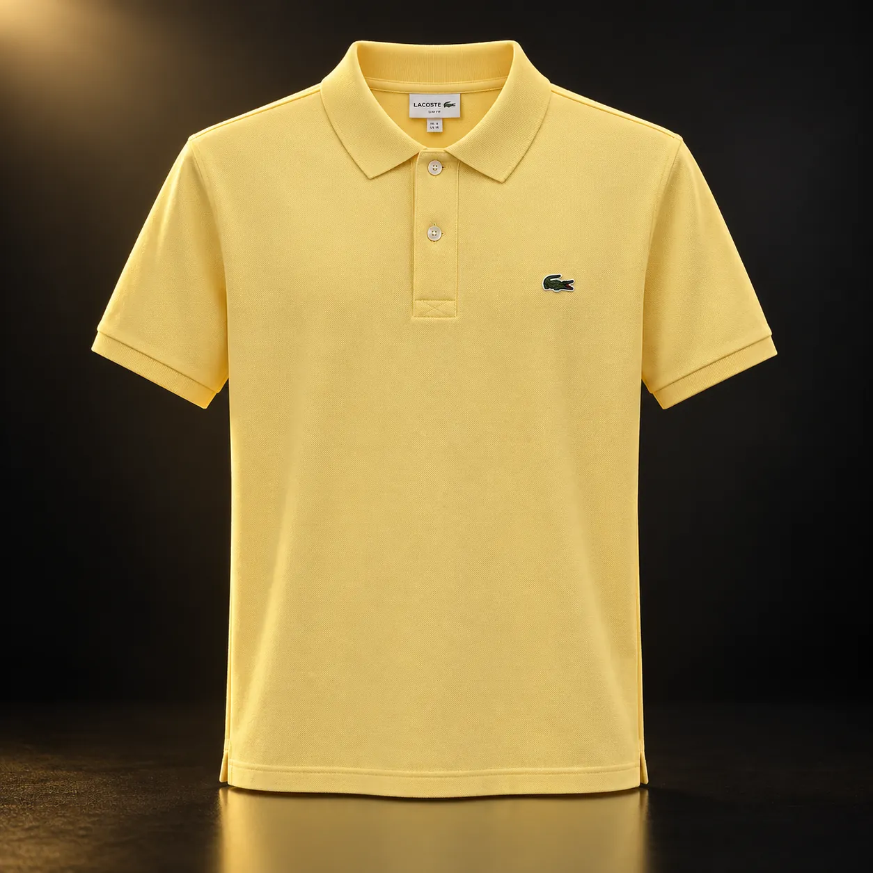 Polo Lacoste amarelo-clara