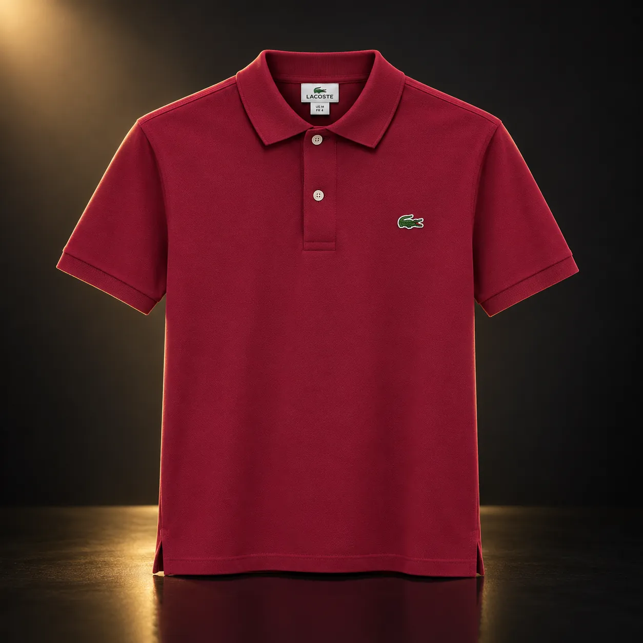 Polo Lacoste bordô slim fit