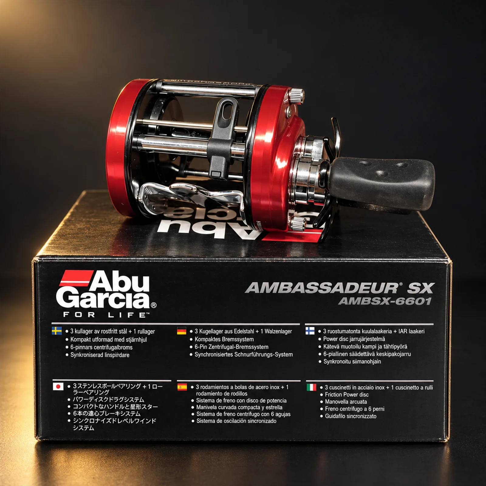 Carretilha Abu Garcia Ambassadeur SX 6601 4 Rolamentos Relação 5,3:1 Canhota 1292731
