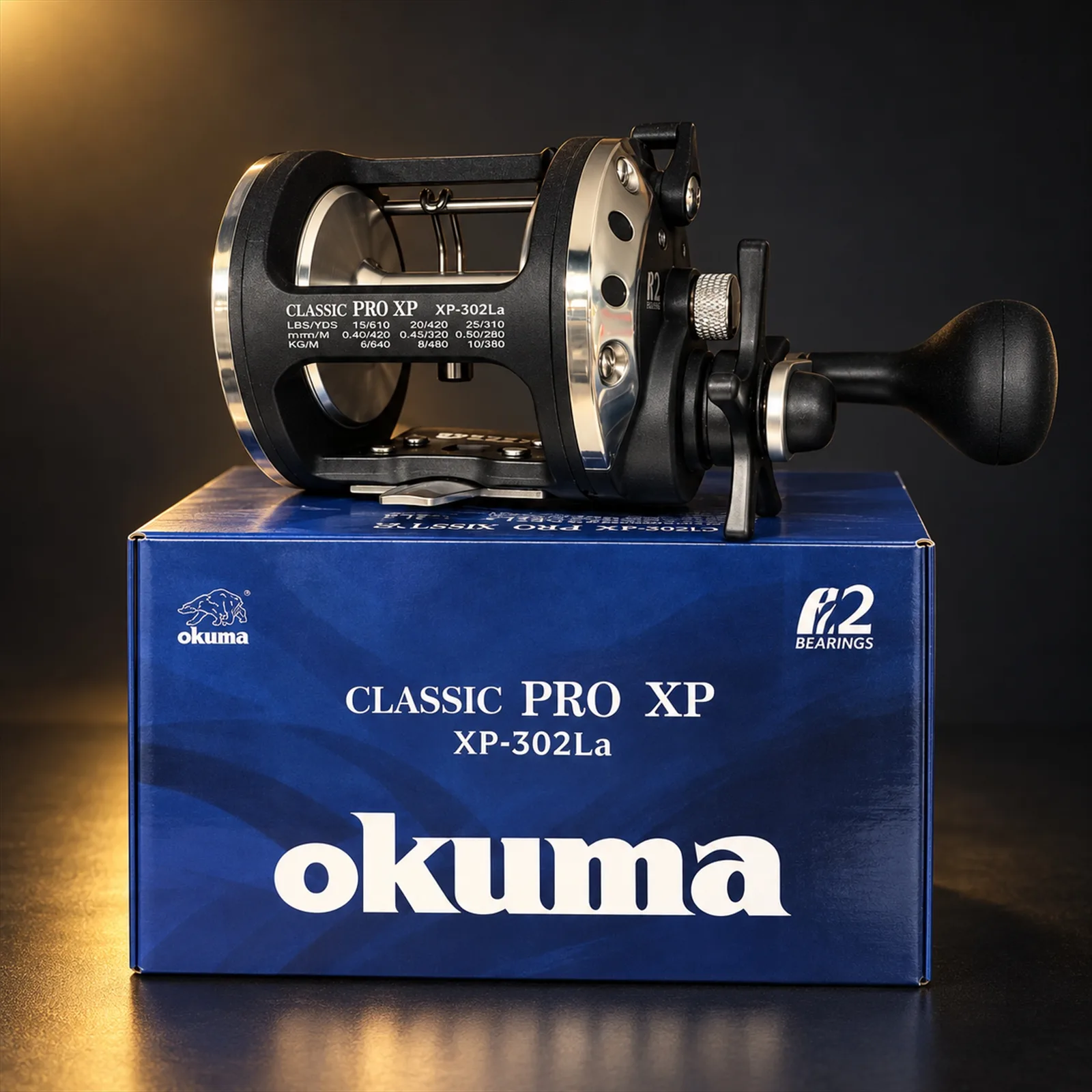Carretilha Okuma Classic Pro XP-302L 2 Rolamentos Relação 3,8:1 260 m
