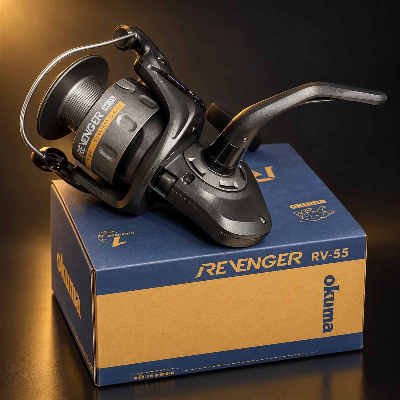 Molinete Okuma Revenger 55 1 Rolamento Relação 4,5:1 390 m x 0,30 mm Grafite RV-55