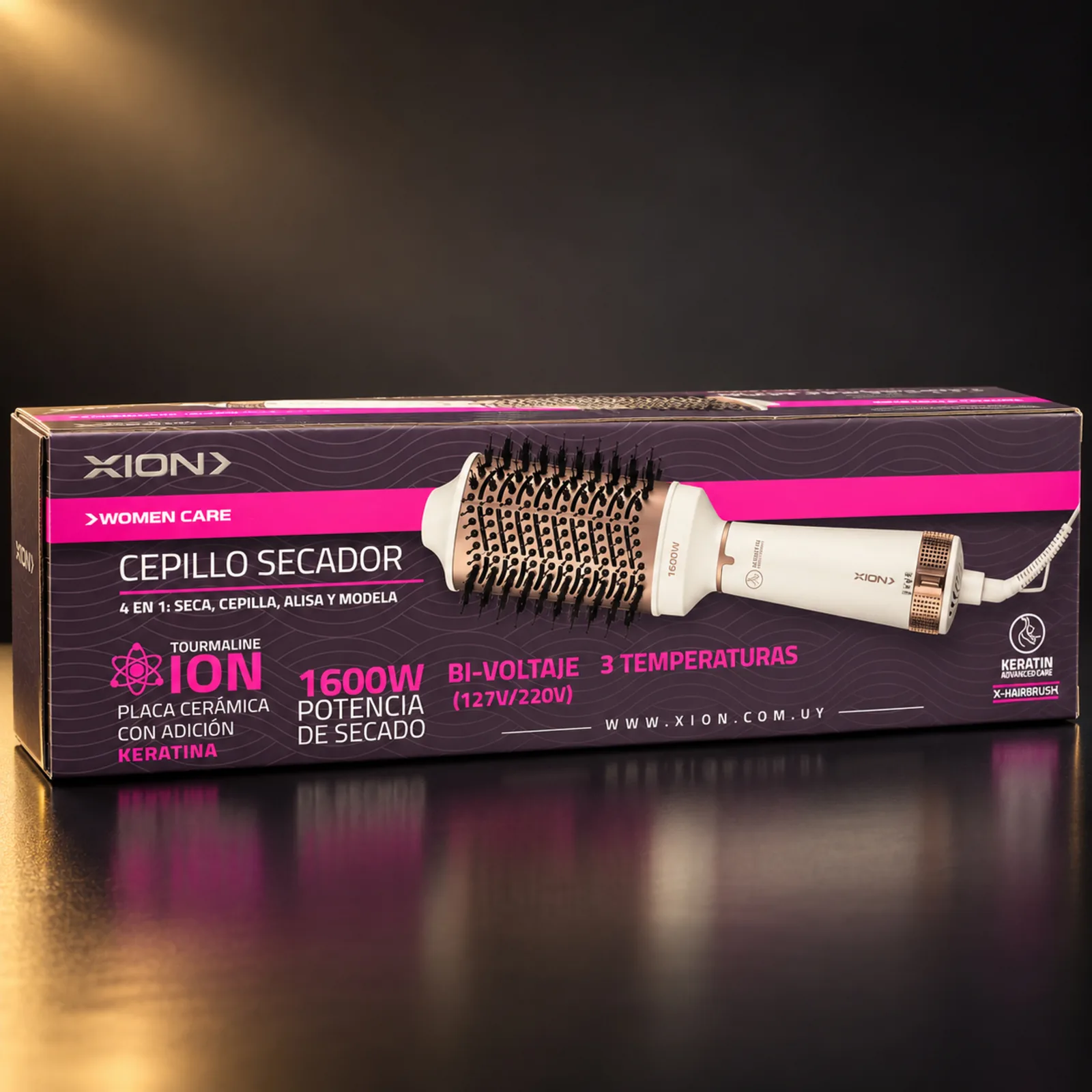 Escova secadora Xion de ar quente 1600W branca XI-AIRBRUSH4