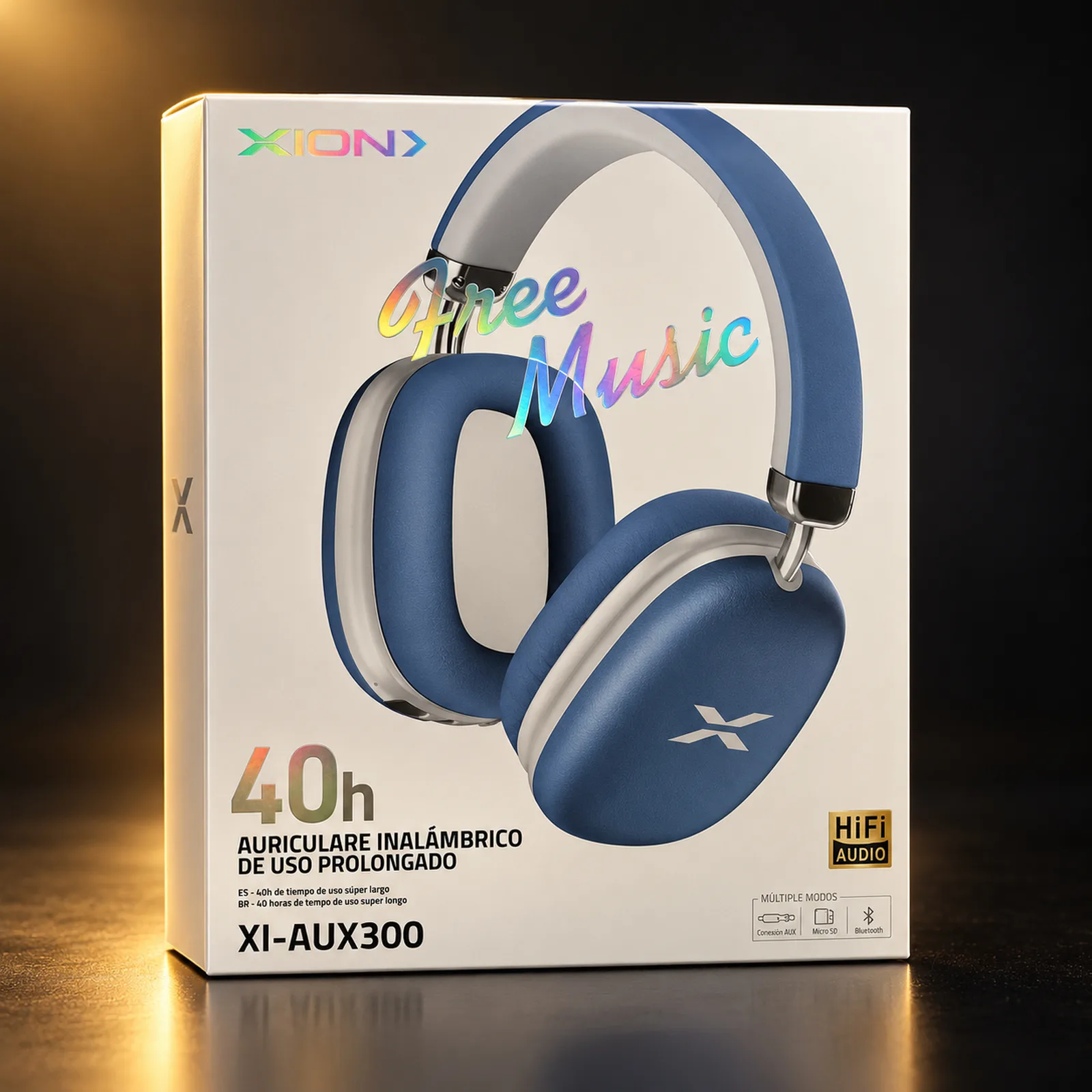 Fone de ouvido sem fio Xion XI-AUX300 azul