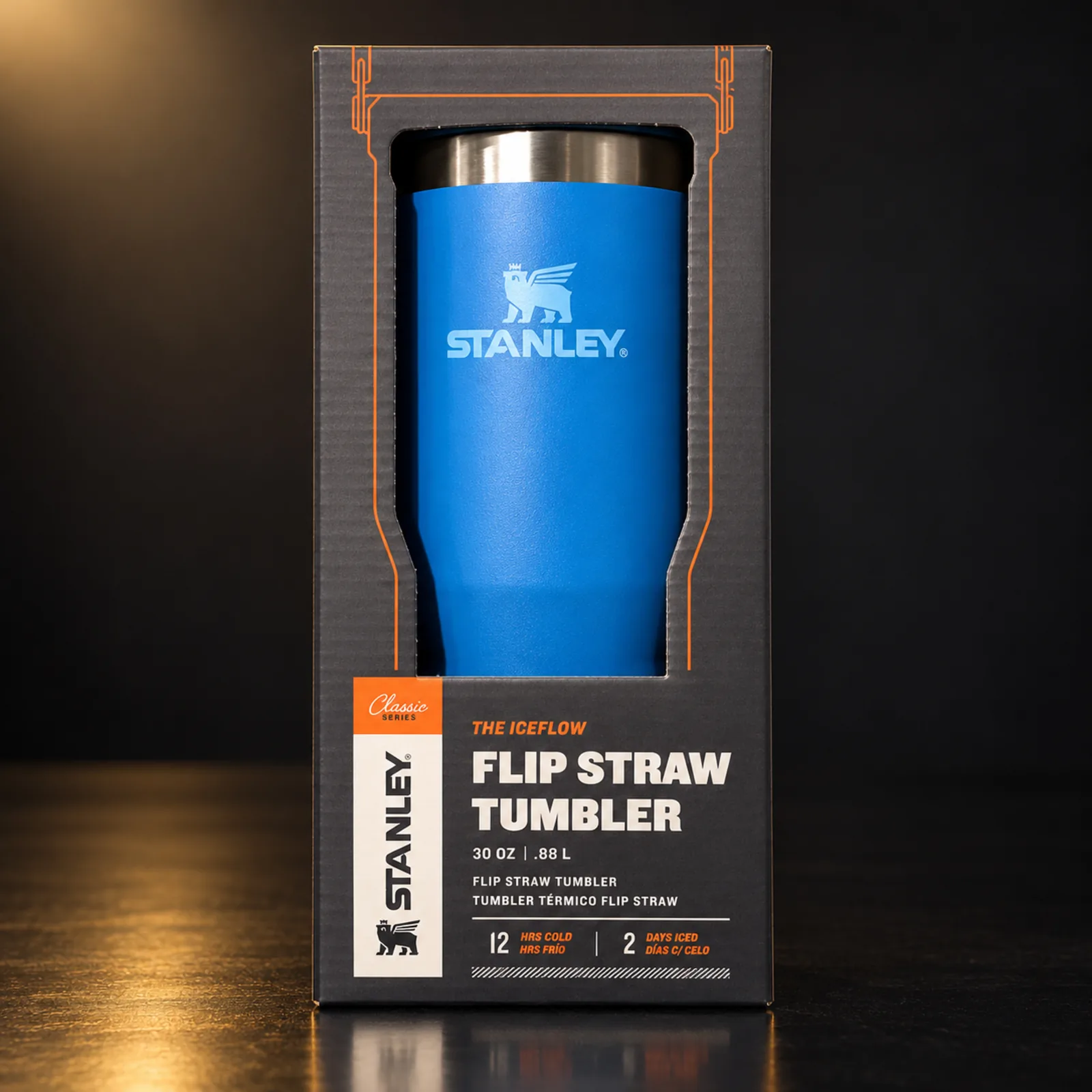 Garrafa térmica Stanley Flip Straw Tumbler Azure 887ml