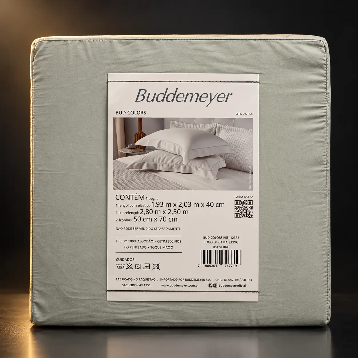 Jogo de lençol Buddemeyer Vision New Colors super king 300 fios verde