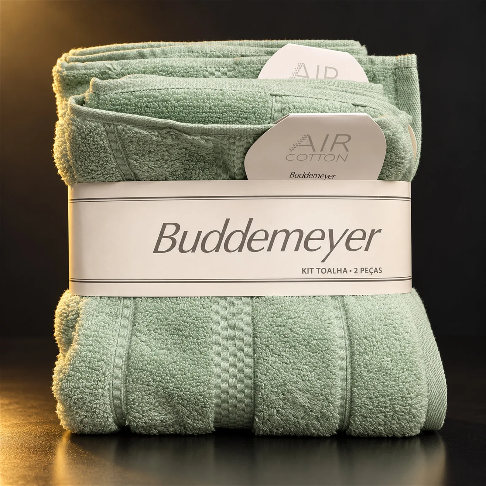 Jogo de toalhas Buddemeyer Vision Dual Air banhão e rosto verde