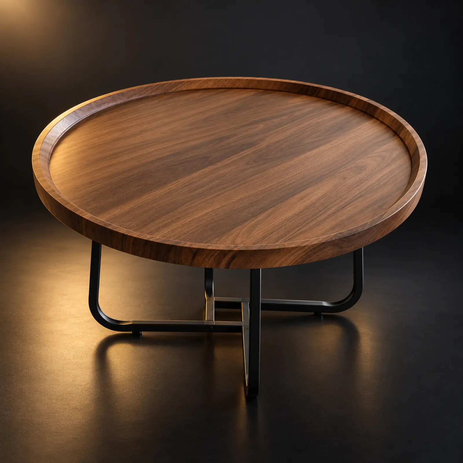 Mesa de centro redonda em MDF e metal 60 x 39 cm