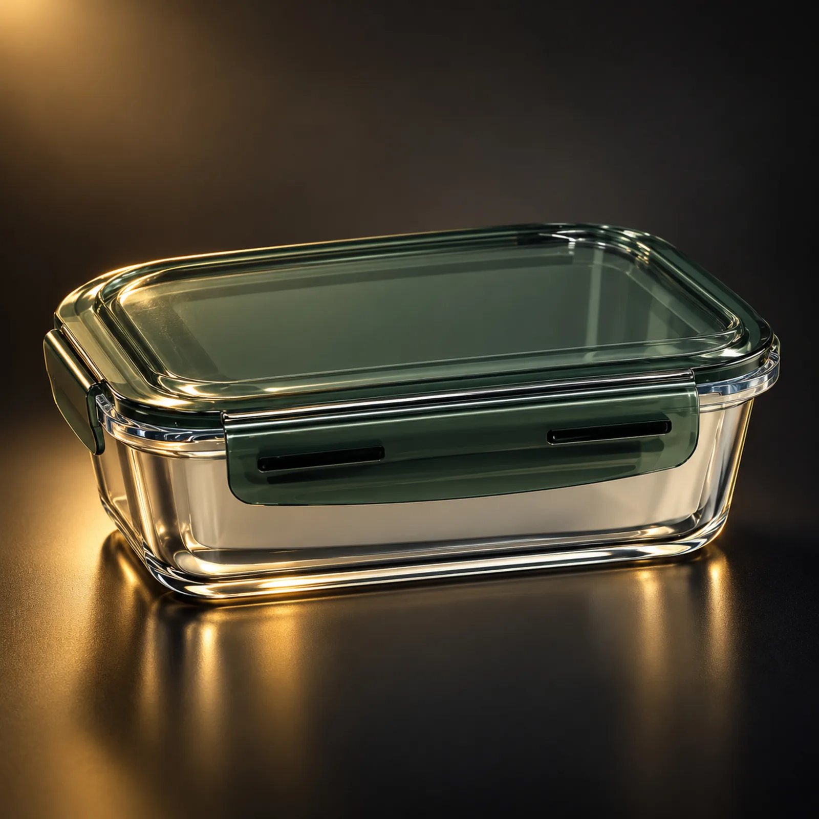 Pote hermético retangular de vidro Selecta 1400 ml