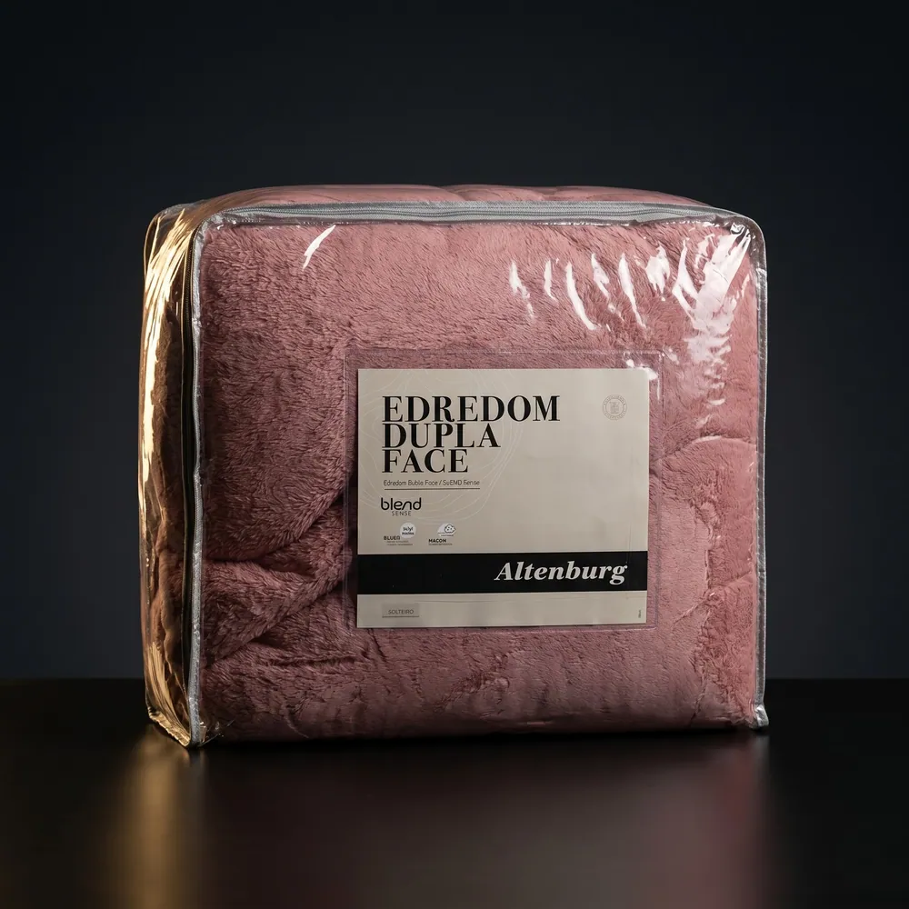 Edredom Altenburg Blend Dupla Face Rosé Solteiro