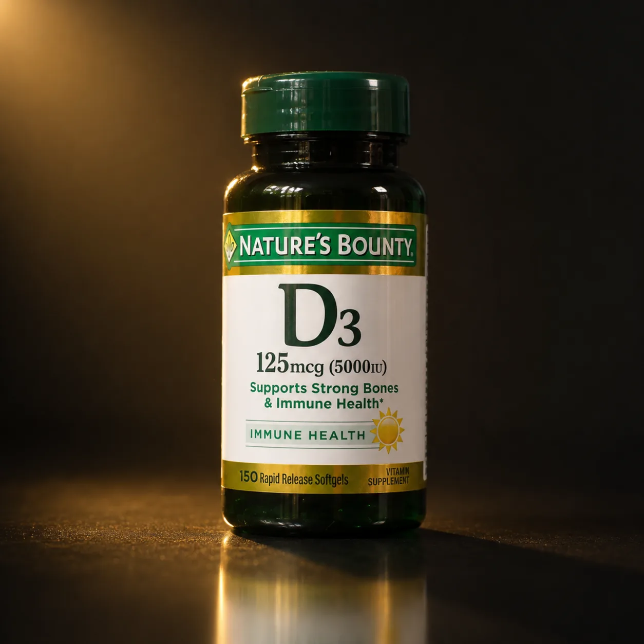 Vitamina D3 5.000 UI (125mcg), 150 cápsulas softgel
